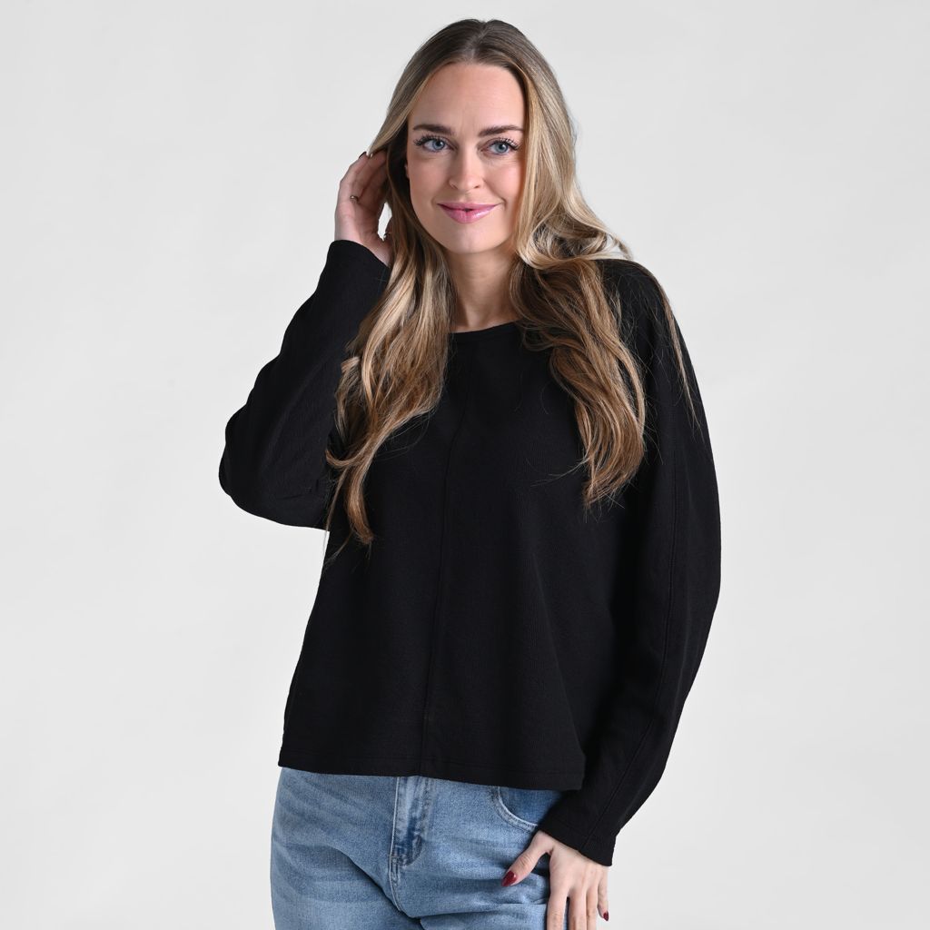 Relaxed Restyled Dolman Sleeve Seam Front Top