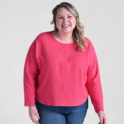 Relaxed Restyled Dolman Sleeve Seam Front Top