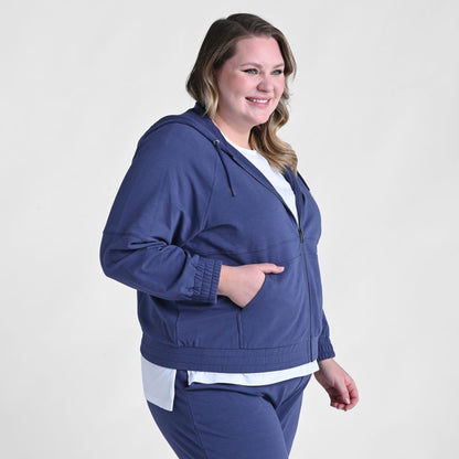 Relaxed Restyled Pieced Zip Front Jacket