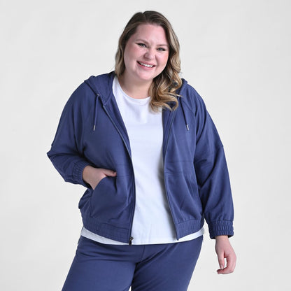 Relaxed Restyled Pieced Zip Front Jacket