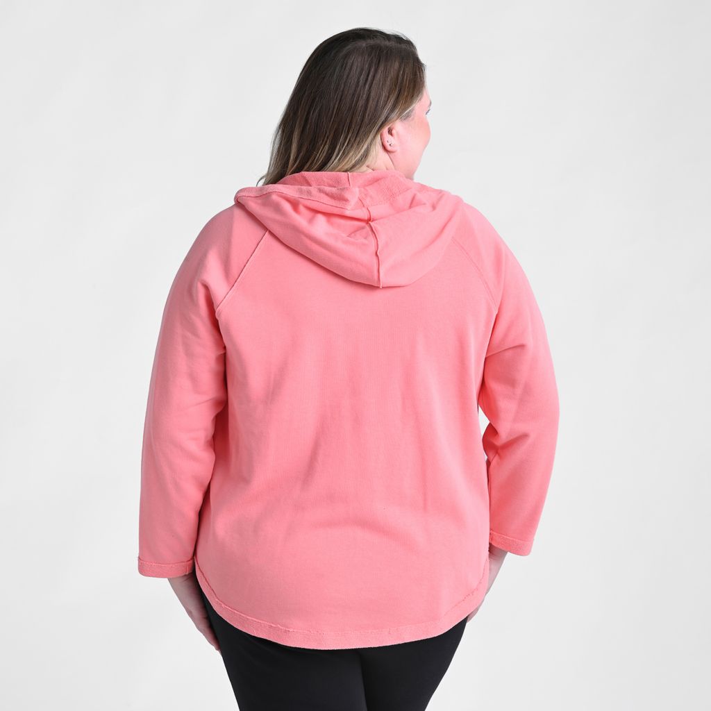 Relaxed Restyled French Terry Seamed Zip Up Jacket