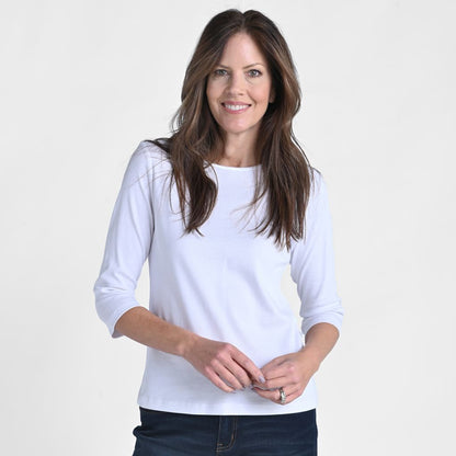 3/4 Sleeve Satin Trim Missy Perfect Tee