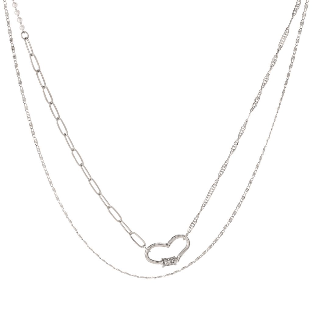 Multi Chain Sideways Heart Necklace