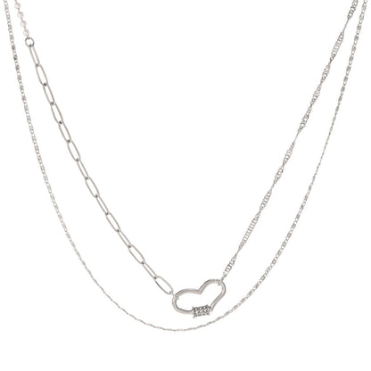 Multi Chain Sideways Heart Necklace