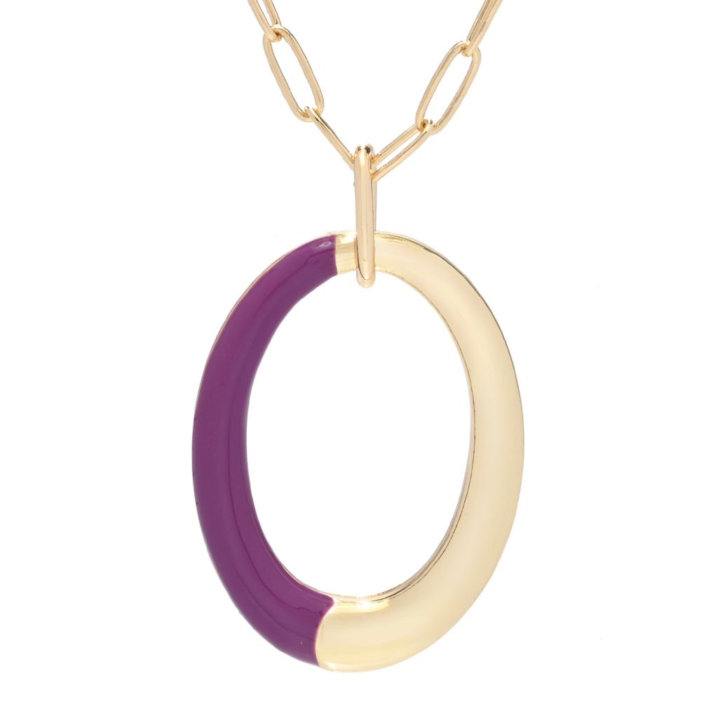 Half Colored Oval Necklace