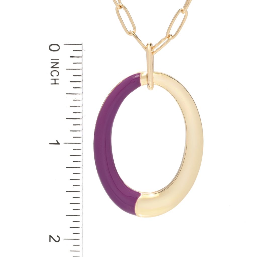 Half Colored Oval Necklace