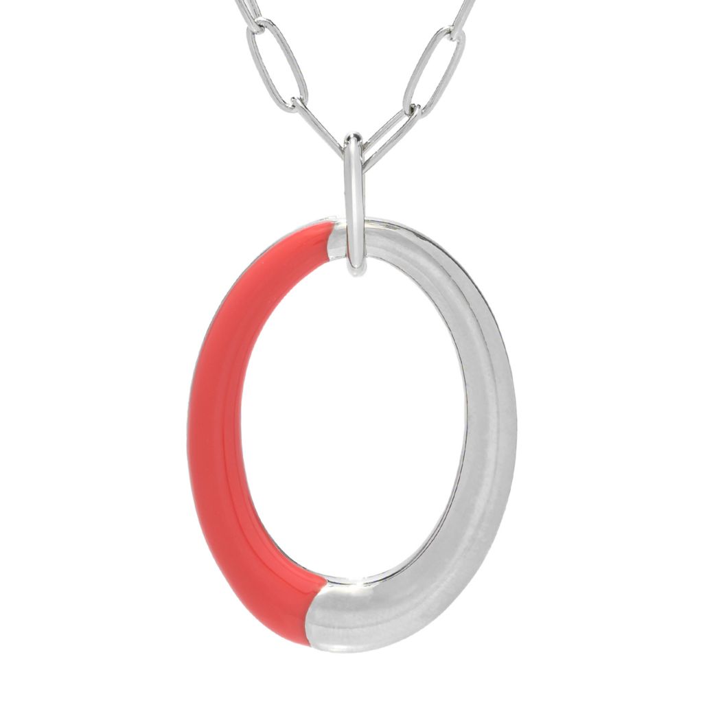 Half Colored Oval Necklace