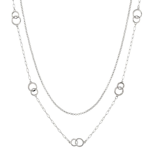 Long Multi Chain Double Link Necklace