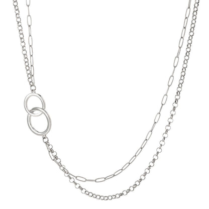 Short Multi Chain Double Link Necklace