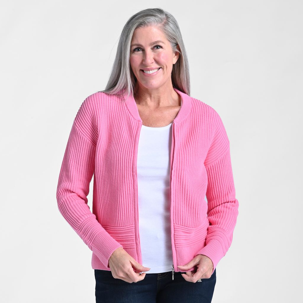 Zip Front Long Sleeve Sweater