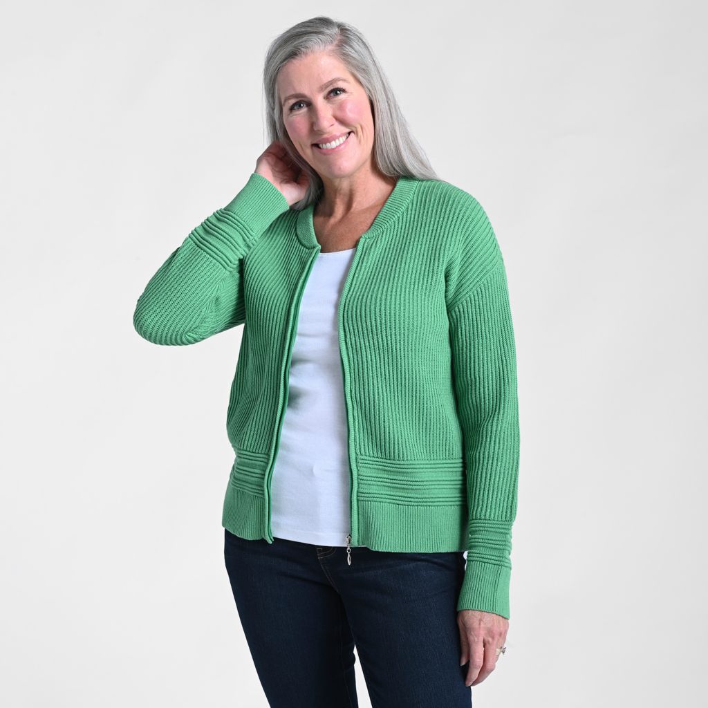Zip Front Long Sleeve Sweater