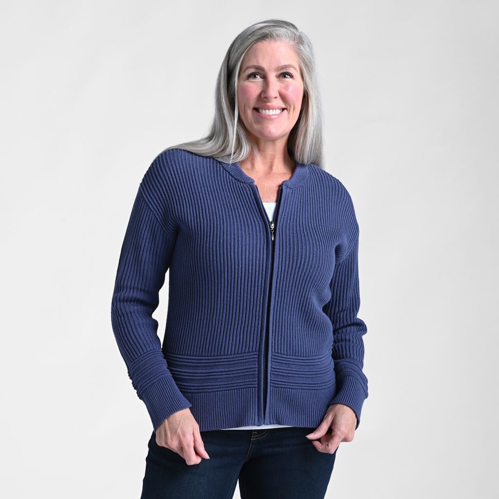 Zip Front Long Sleeve Sweater