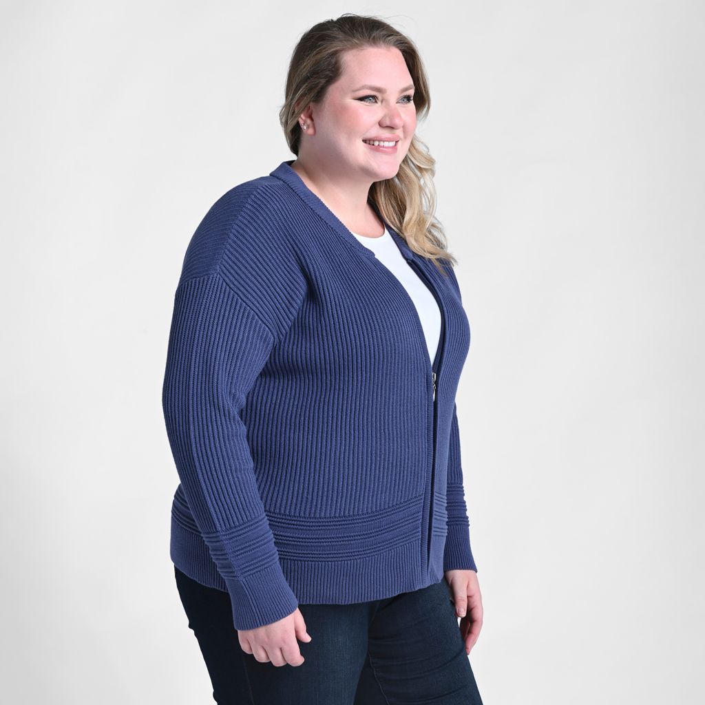 Zip Front Long Sleeve Sweater