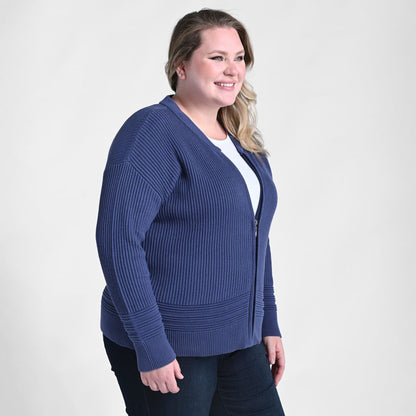 Zip Front Long Sleeve Sweater