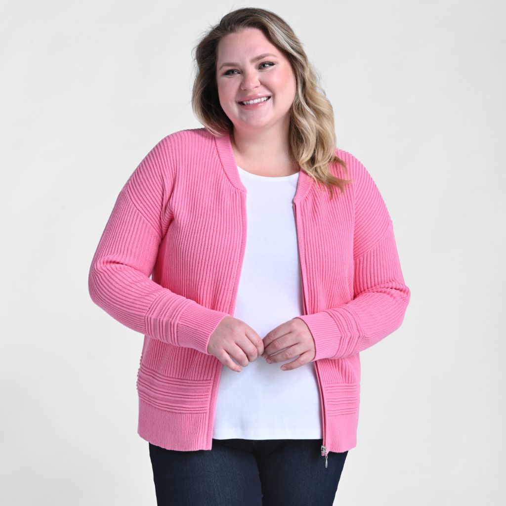 Zip Front Long Sleeve Sweater