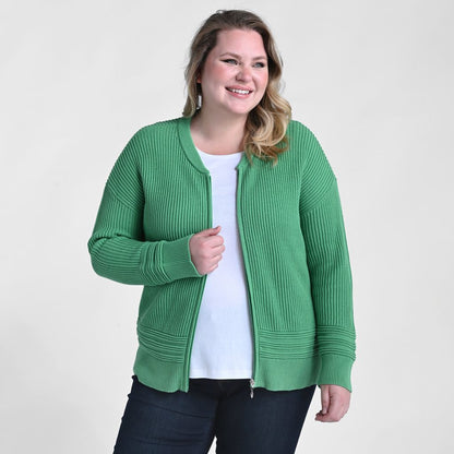 Zip Front Long Sleeve Sweater