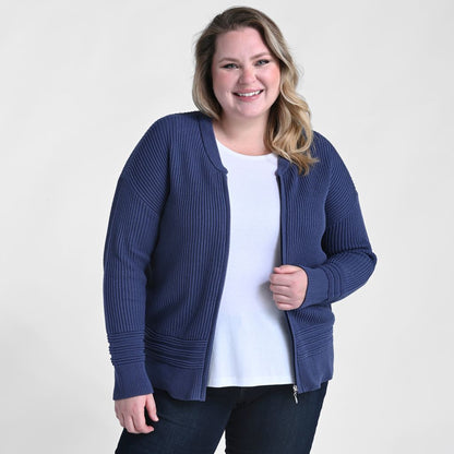 Zip Front Long Sleeve Sweater