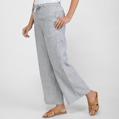 Pinstripe Linen Blend Relaxed Pant