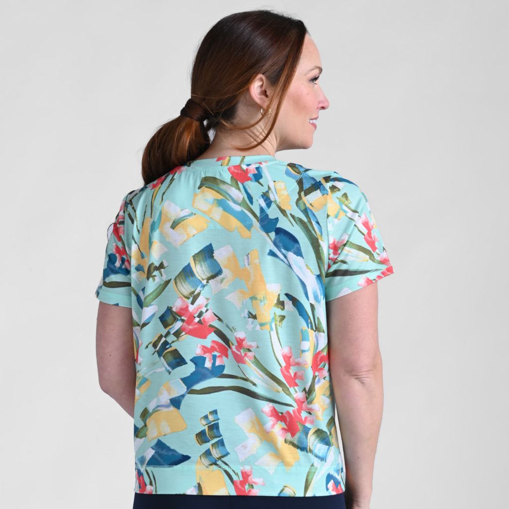 Relaxed Restyled Abstract Print Short Sleeve Tee
