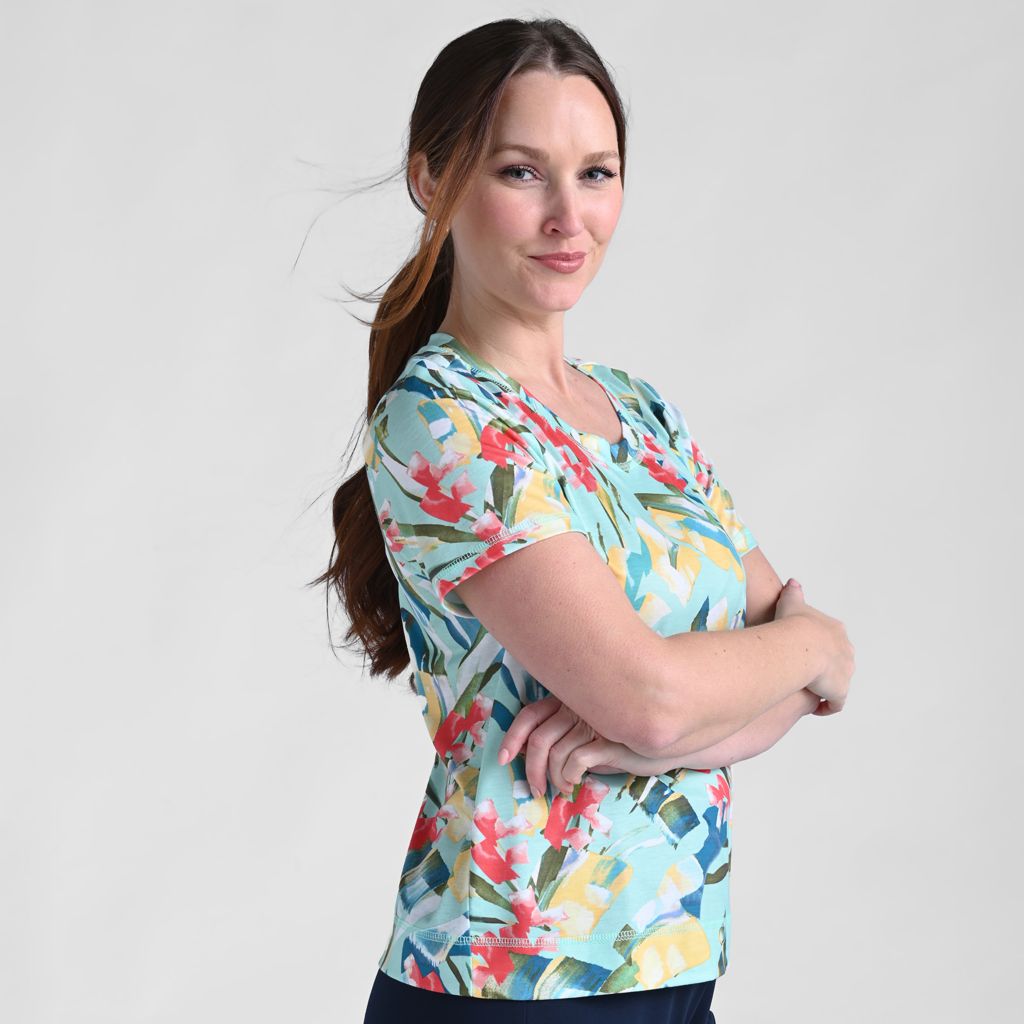 Relaxed Restyled Abstract Print Short Sleeve Tee