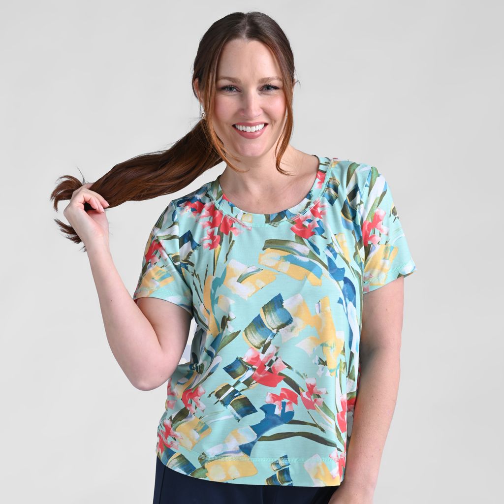 Relaxed Restyled Abstract Print Short Sleeve Tee