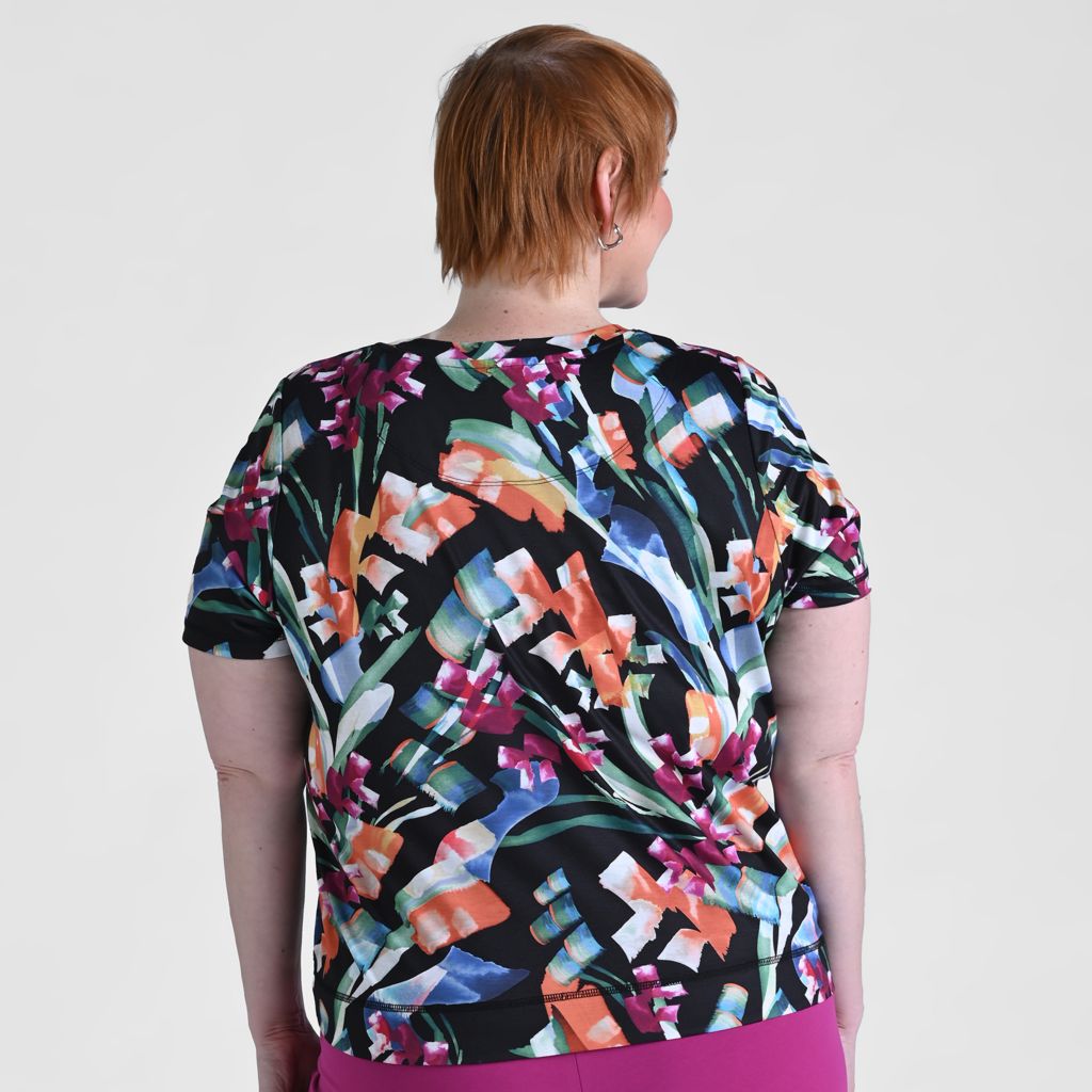 Relaxed Restyled Abstract Print Short Sleeve Tee