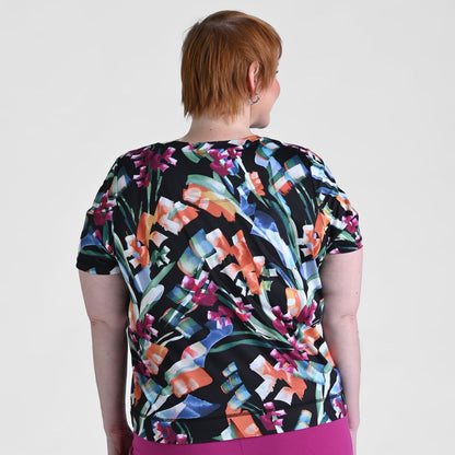 Relaxed Restyled Abstract Print Short Sleeve Tee
