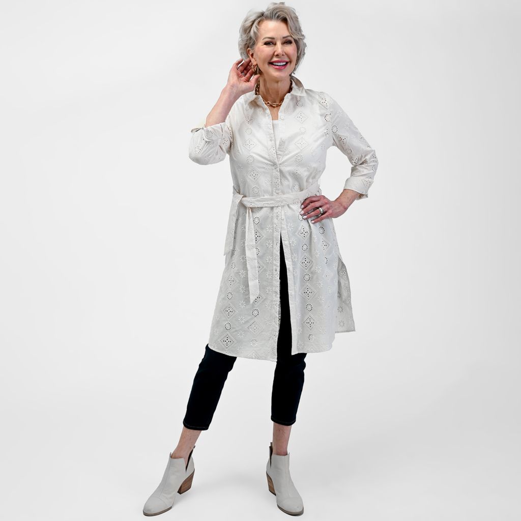 Christopher & Banks Eyelet Duster Shirt