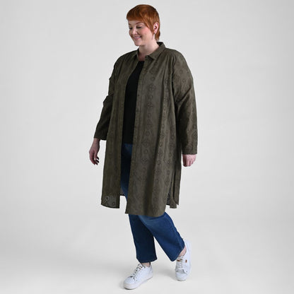 Christopher & Banks Eyelet Duster Shirt