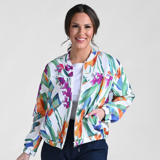 Relaxed Restyled Zip Front Bomber Jacket
