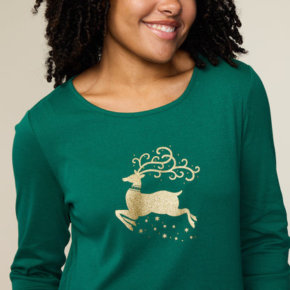 Evergreen Print Detail Missy