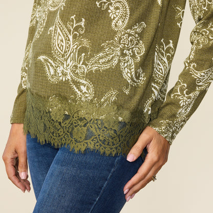 Green Moss Print Detail Missy