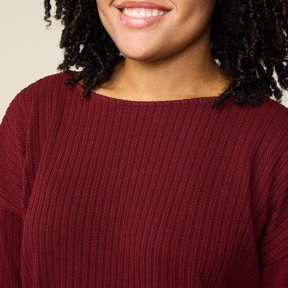 Burgundy Collar Detail Missy