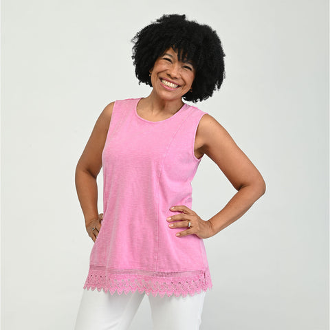 Sleeveless Lace Hem Top – Christopher & Banks