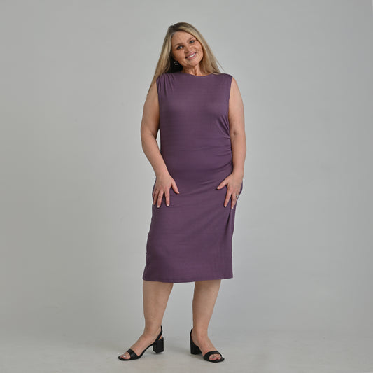 chinese dress ladies Asymmetrical Long Sleeve Dress Purple Purple / Medium main image 1
