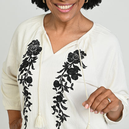 Oatmeal Embroidery Detail Missy
