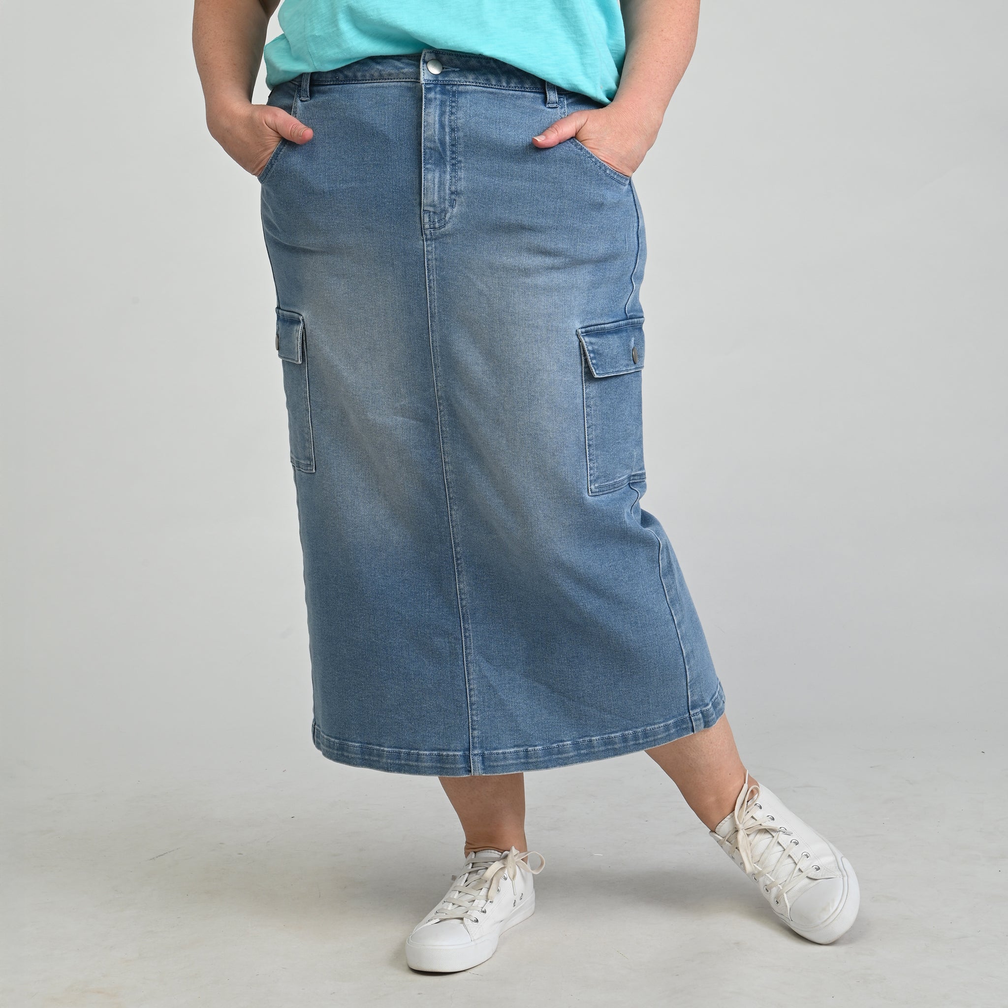 ★CRANK★WASHED CARGO MAXI SKIRT_CAMOUFLAGE★正規品/直送料込 Women's Long cargo skirt with zebra-camo print | Multicolor