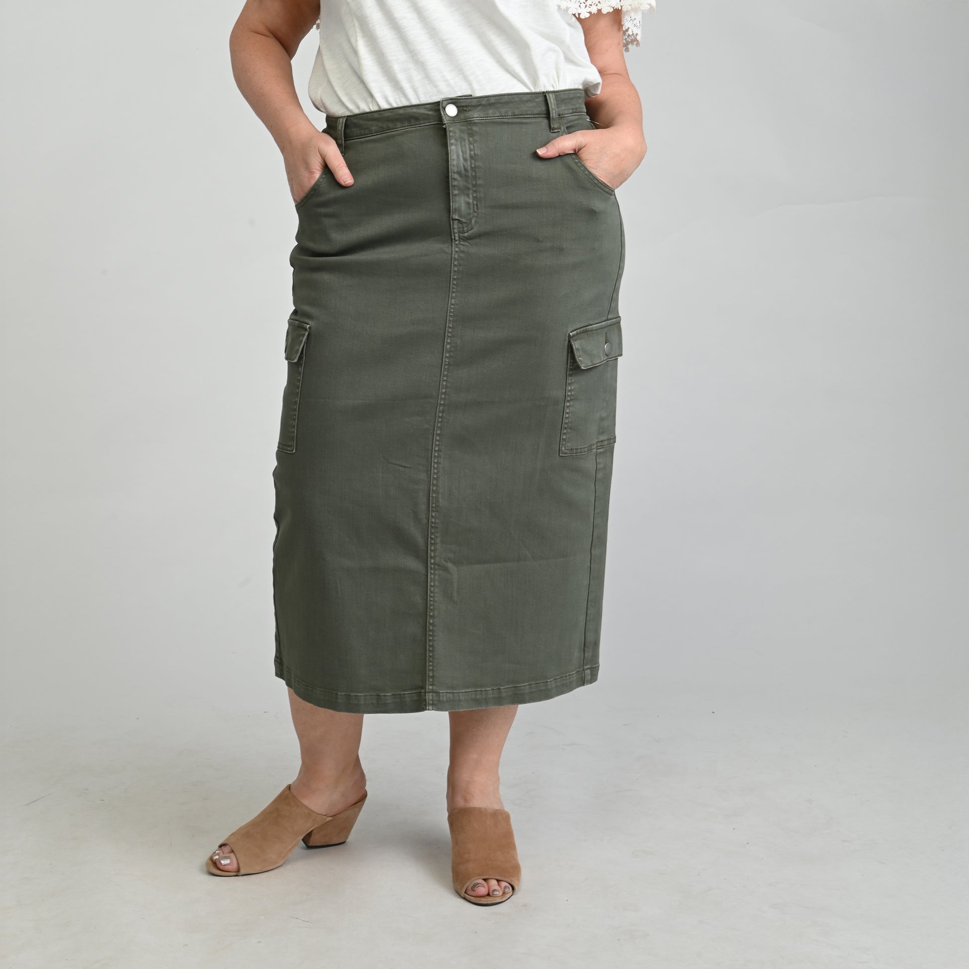 Olive Front Detail Women