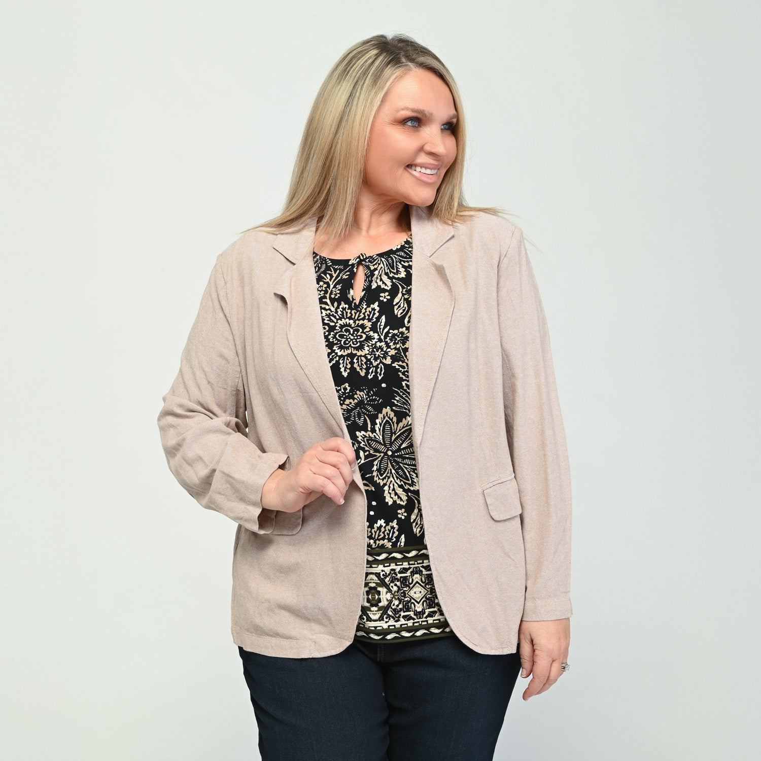 Beige Front Detail Women