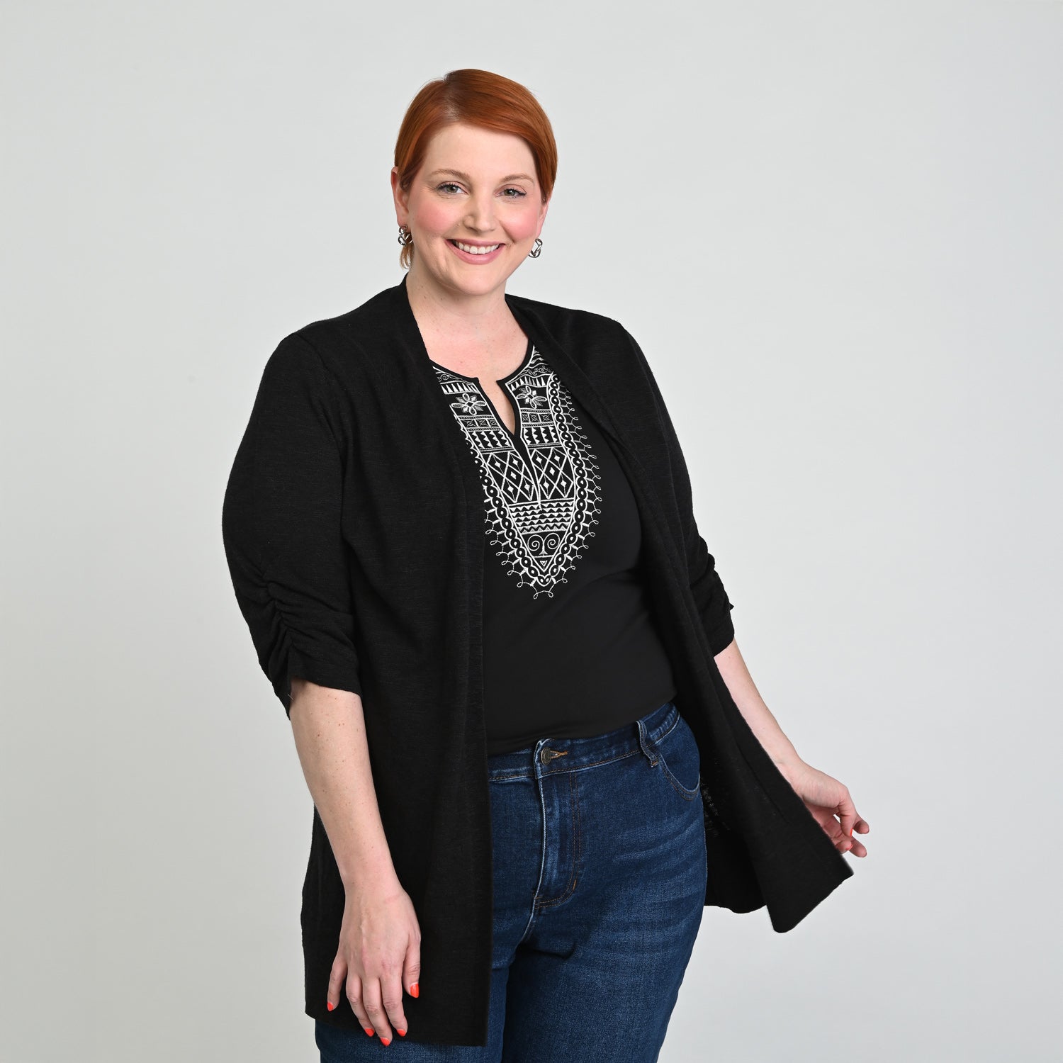 Black Front Detail Women