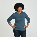 3/4 Sleeve Satin Trim Missy Perfect Tee
