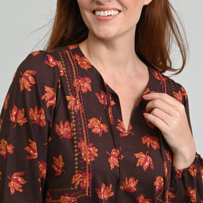 Coffee Bean Neckline Detail Missy