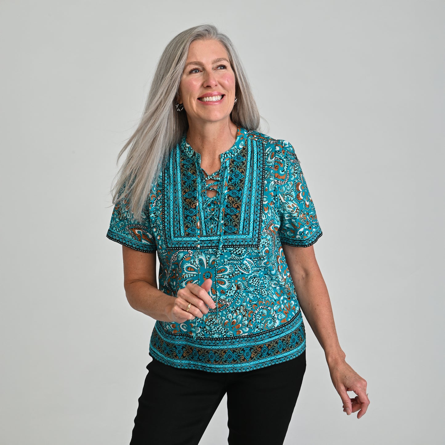 Blue Multi Front Detail Missy