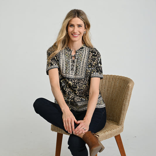 Black Multi Front Detail Missy