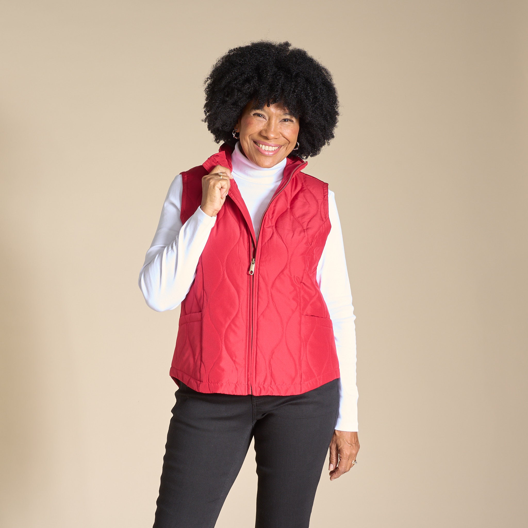 Quilted Zip Front Solid Vest – Christopher & Banks