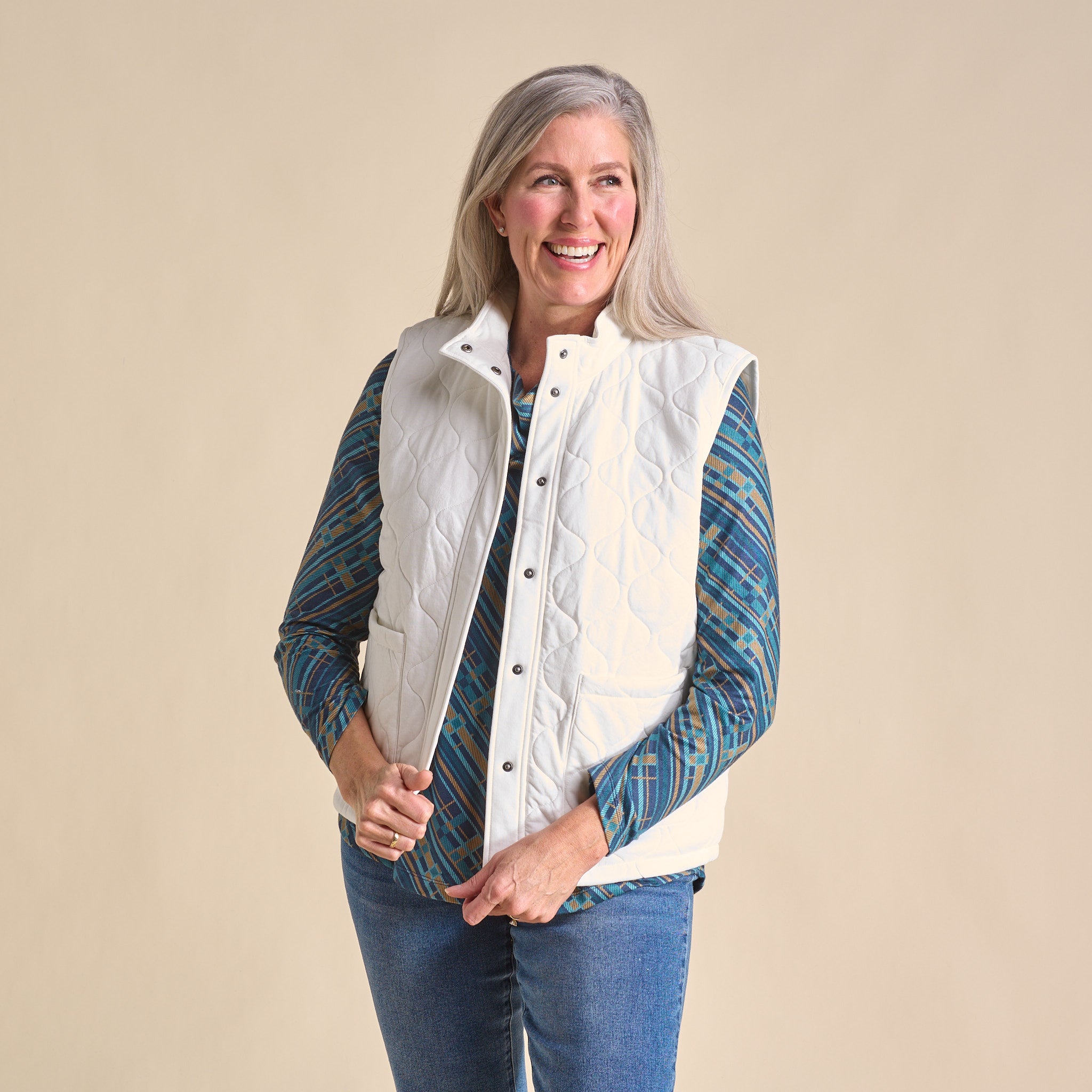 Relaxed Restyled Quilted Knit Vest – Christopher & Banks