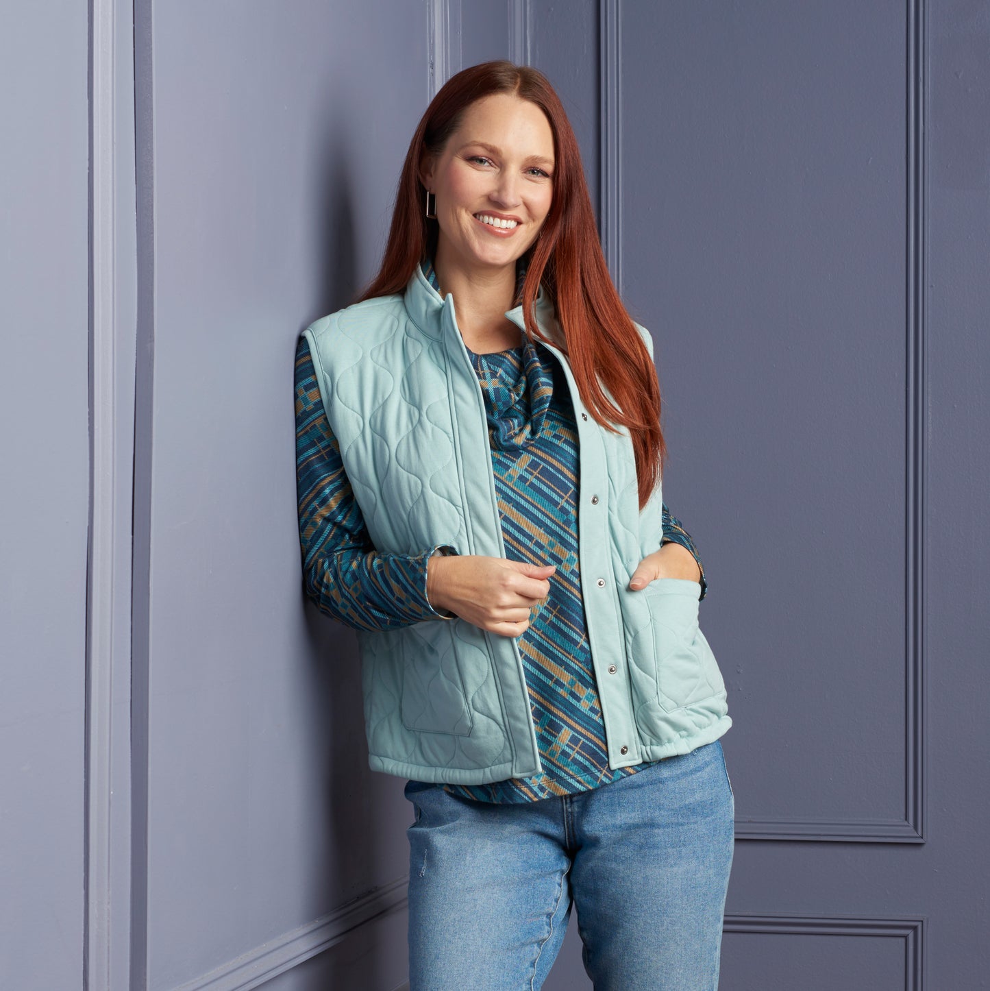 Peaceful Blue Front Detail Missy