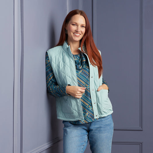 Peaceful Blue Front Detail Missy