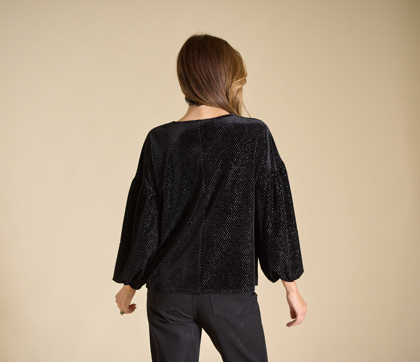 Sparkle Velvet Long Sleeve Top