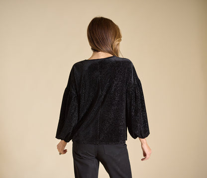 Sparkle Velvet Long Sleeve Top